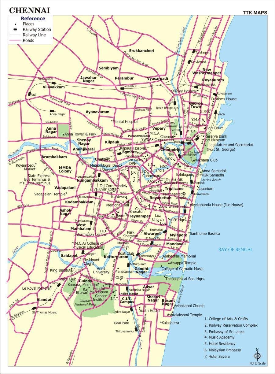 kaskazini Madras ramani